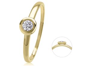 4067551819204 - Diamantring 010 ct Diamant Brillant Ring aus 585 Gelbgold Fingerringe Gr 50 mit Diamant Gelbgold 585-Diamanten goldfarben (gold) Damen Diamantringe Gold Schmuck