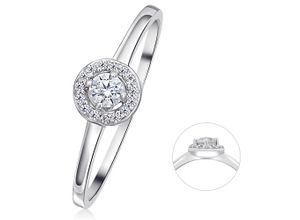 4067551820804 - Diamantring 015 ct Diamant Brillant Invisible Ring aus 585 Weißgold Fingerringe Gr 52 Weißgold 585-Diamanten silberfarben (silber) Damen Diamantringe Gold Schmuck Invisible