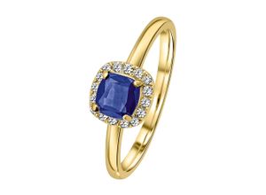 4067551822204 - Diamantring 012 ct Diamant Brillant Safir Ring aus 585 Gelbgold Fingerringe Gr 50 mit Diamant Gelbgold 585-Diamanten goldfarben (gold) Damen Diamantringe Gold Schmuck