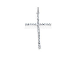 4067551851525 - Kette mit Anhänger 015 ct Diamant Brillant aus 585 Weißgold Halsketten Gr 015 ct silberfarben (silber) Damen Ketten mit Anhänger Schmuckset - Set verstellbarer Halskette