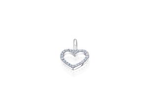 4067551851587 - Kette mit Anhänger 010 ct Diamant Brillant aus 585 Weißgold Halsketten Gr 010 ct silberfarben (silber) Damen Ketten mit Anhänger Schmuckset - Set verstellbarer Halskette