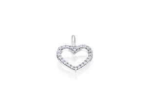 4067551851600 - Kette mit Anhänger 020 ct Diamant Brillant aus 585 Weißgold Halsketten Gr 020 ct silberfarben (silber) Damen Ketten mit Anhänger Schmuckset - Set verstellbarer Halskette