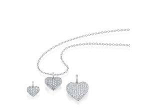 4067551851617 - Kette mit Anhänger 010 ct Diamant Brillant aus 585 Weißgold Halsketten Gr 010 ct silberfarben (silber) Damen Ketten mit Anhänger Schmuckset - Set verstellbarer Halskette