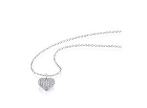 4067551851624 - Kette mit Anhänger 025 ct Diamant Brillant aus 585 Weißgold Halsketten Gr 025 ct silberfarben (silber) Damen Ketten mit Anhänger Schmuckset - Set verstellbarer Halskette