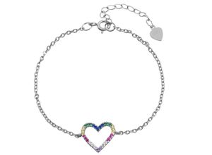 4067551852300 - Armband ADELIA´S Damen Herz aus 925 Silber mit Zirkonia 15+4 cm Armbänder Gr 15 + 4 Silber 925 (Sterlingsilber) silberfarben (silber) Damen