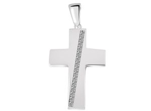 4067551852690 - Ketten-Anhänger ADELIA´S Damen Anhänger Kreuz aus 925 Silber mit Zirkonia Schmuckanhänger silberfarben (silber) Damen