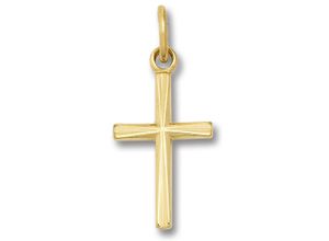 4067551940090 - Ketten-Anhänger Kreuz Anhänger aus 333 Gelbgold Schmuckanhänger Gr Gelbgold 333 goldfarben (gold) Damen Anhänger Gold Schmuck