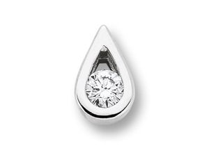 4067551942629 - Ketten-Anhänger 005 ct Diamant Brillant Tropfen Anhänger aus 585 Weißgold Schmuckanhänger Gr 005 ct Weißgold 585-Diamanten silberfarben (silber) Damen Anhänger Gold Schmuck Tropfen