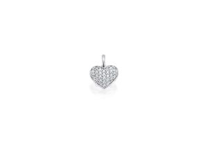 4067551942742 - Ketten-Anhänger 010 ct Diamant Brillant Anhänger aus 585 Weißgold Schmuckanhänger Gr 010 ct mit Diamant Weißgold 585-Diamanten silberfarben (silber) Damen Anhänger Gold Schmuck