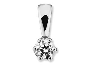 4067551943046 - Ketten-Anhänger 01 ct Diamant Brillant Anhänger aus 585 Weißgold Schmuckanhänger Gr 01 ct Weißgold 585-Diamanten silberfarben (silber) Damen Anhänger Gold Schmuck