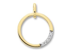 4067551943091 - Ketten-Anhänger 003 ct Diamant Brillant Anhänger aus 585 Gelbgold Schmuckanhänger Gr 003 ct mit Diamant Gelbgold 585-Diamanten goldfarben (gold) Damen Anhänger Gold Schmuck