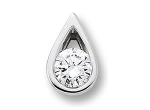 4067551943121 - Ketten-Anhänger 01 ct Diamant Brillant Tropfen Anhänger aus 585 Weißgold Schmuckanhänger Gr 01 ct Weißgold 585-Diamanten silberfarben (silber) Damen Anhänger Gold Schmuck Tropfen