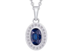 4067551944203 - Ketten-Anhänger 005 ct Diamant Brillant Safir Anhänger aus 585 Weißgold Schmuckanhänger Gr 005 ct mit Diamant Weißgold 585-Diamanten silberfarben (silber) Damen Gold Schmuck