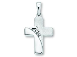 4067551944456 - Ketten-Anhänger Zirkonia Kreuz Anhänger aus 925 Silber Schmuckanhänger Gr Silber 925 (Sterlingsilber) silberfarben (silber) Damen Silber Schmuck