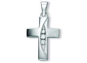 4067551944579 - Ketten-Anhänger Zirkonia Kreuz Anhänger aus 925 Silber Schmuckanhänger Gr Silber 925 (Sterlingsilber) silberfarben (silber) Damen Silber Schmuck