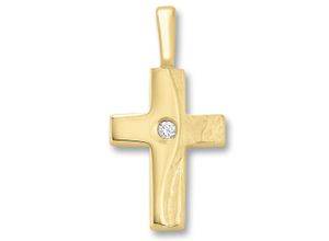 4067551945033 - Ketten-Anhänger Zirkonia Kreuz Anhänger aus 333 Gelbgold Schmuckanhänger Gr Gelbgold 333 goldfarben (gold) Damen Anhänger Gold Schmuck