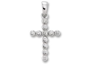 4067551945347 - Ketten-Anhänger Zirkonia Kreuz Anhänger aus 925 Silber Schmuckanhänger Gr Silber 925 (Sterlingsilber) silberfarben (silber) Damen Silber Schmuck