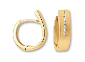 4067551948676 - Paar Creolen 009 ct Diamant Brillant Ohrringe aus 585 Gelbgold Gr Damen 009 ct mit Diamant Diamanten goldfarben (gold) Damen Creolen Gold Schmuck