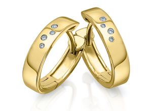 4067551948713 - Paar Creolen 004 ct Diamant Brillant Ohrringe aus 585 Gelbgold Gr Damen 004 ct mit Diamant Diamanten goldfarben (gold) Damen Creolen Gold Schmuck