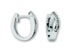 4067551949291 - Paar Creolen Zirkonia Ohrringe aus 925 Silber Gr Damen mit Zirkonia Silber 925 (Sterlingsilber) silberfarben (silber) Damen Silber Schmuck