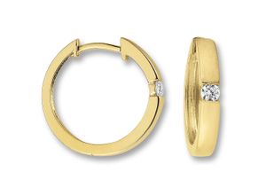 4067551949451 - Paar Creolen Zirkonia Ohrringe aus 333 Gelbgold Gr Damen mit Zirkonia Gelbgold 333 goldfarben (gold) Damen Creolen Gold Schmuck