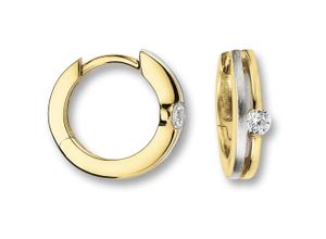 4067551949468 - Paar Creolen Zirkonia Ohrringe aus 333 Gelbgold Gr Damen mit Zirkonia Gelbgold 333 goldfarben (gold) Damen Creolen Gold Schmuck