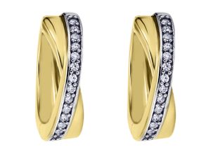 4067551949529 - Paar Creolen Zirkonia Ohrringe aus 333 Gelbgold Gr Damen mit Zirkonia Gelbgold 333 goldfarben (gold) Damen Creolen Gold Schmuck