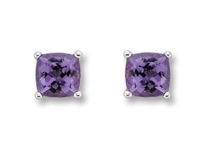 4067551951836 - Paar Ohrstecker Amethyst Ohrringe aus 333 Weißgold Gr Damen Weißgold 333 silberfarben (silber) Damen Ohrstecker Gold Schmuck