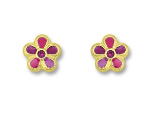 4067551953243 - Paar Ohrstecker Zirkonia Blume Ohrringe aus 333 Gelbgold Gr Kinder Gelbgold 333 goldfarben (gold) Damen Ohrstecker Gold Schmuck Blume