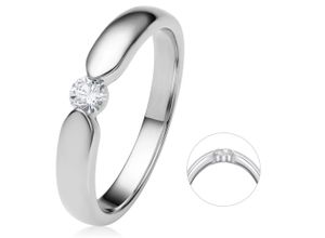 4067551963006 - Diamantring 017 ct Diamant Brillant Spannfassung Ring aus 585 Weißgold Fingerringe Gr 48 Weißgold 585-Diamanten silberfarben (silber) Damen Diamantringe Gold Schmuck Spannfassung