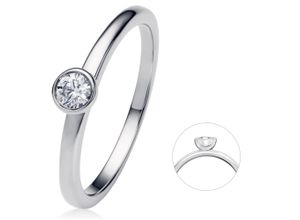 4067551964003 - Diamantring 015 ct Diamant Brillant Zarge Ring aus 750 Weißgold Fingerringe Gr 50 Weißgold 750-Diamanten silberfarben (silber) Damen Diamantringe Gold Schmuck Zarge