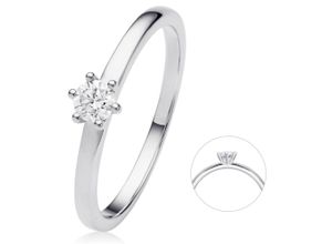 4067551966441 - Diamantring 02 ct Diamant Brillant Ring aus 585 Weißgold Fingerringe Gr 48 Weißgold 585-Diamanten silberfarben (silber) Damen Diamantringe Gold Schmuck