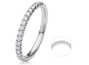 4067551967721 - Diamantring 033 ct Diamant Brillant Memoire Ring aus 585 Weißgold Fingerringe Gr 50 Weißgold 585-Diamanten silberfarben (silber) Damen Diamantringe Gold Schmuck Memoire