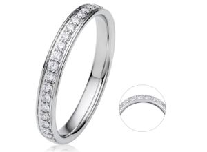 4067551968322 - Diamantring 025 ct Diamant Brillant Memoire Ring aus 585 Weißgold Fingerringe Gr 50 Weißgold 585-Diamanten silberfarben (silber) Damen Diamantringe Gold Schmuck Memoire