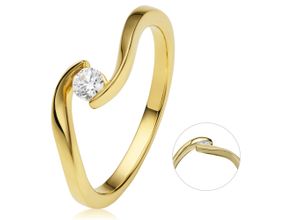 4067551969367 - Diamantring 015 ct Diamant Brillant Spannfassung Ring aus 585 Gelbgold Fingerringe Gr 48 Gelbgold 585-Diamanten goldfarben (gold) Damen Diamantringe Gold Schmuck Spannfassung