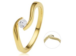 4067551969688 - Diamantring 020 ct Diamant Brillant Spannfassung Ring aus 585 Gelbgold Fingerringe Gr 52 Gelbgold 585-Diamanten goldfarben (gold) Damen Diamantringe Gold Schmuck Spannfassung