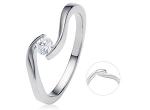 4067551969763 - Diamantring 020 ct Diamant Brillant Spannfassung Ring aus 585 Weißgold Fingerringe Gr 52 Weißgold 585-Diamanten silberfarben (silber) Damen Diamantringe Gold Schmuck Spannfassung