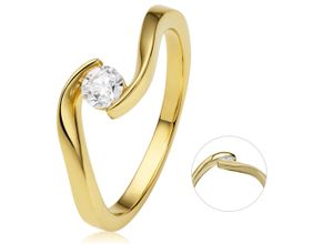 4067551969848 - Diamantring 025 ct Diamant Brillant Spannfassung Ring aus 585 Gelbgold Fingerringe Gr 52 Gelbgold 585-Diamanten goldfarben (gold) Damen Diamantringe Gold Schmuck Spannfassung