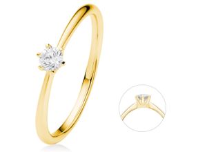 4067551971193 - Diamantring 015 ct Diamant Brillant Ring aus 585 Gelbgold Fingerringe Gr 52 Gelbgold 585-Diamanten goldfarben (gold) Damen Gold Schmuck