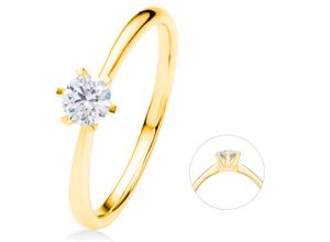 4067551971803 - Diamantring 025 ct Diamant Brillant Ring aus 585 Gelbgold Fingerringe Gr 48 Gelbgold 585-Diamanten goldfarben (gold) Damen Diamantringe Gold Schmuck