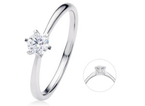 4067551971964 - Diamantring 025 ct Diamant Brillant Ring aus 585 Weißgold Fingerringe Gr 48 Weißgold 585-Diamanten silberfarben (silber) Damen Diamantringe Gold Schmuck