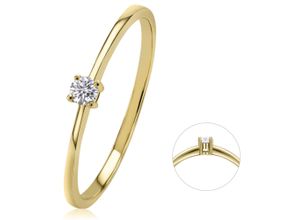 4067551973883 - Diamantring 007 ct Diamant Brillant Ring aus 585 Gelbgold Fingerringe Gr 48 mit Diamant Gelbgold 585-Diamanten goldfarben (gold) Damen Diamantringe Gold Schmuck