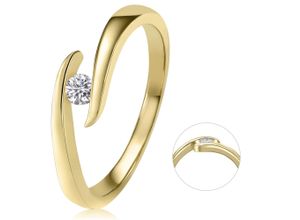 4067551977126 - Diamantring 010 ct Diamant Brillant Spannfassung Ring aus 585 Gelbgold Fingerringe Gr 50 Gelbgold 585-Diamanten goldfarben (gold) Damen Diamantringe Gold Schmuck Spannfassung