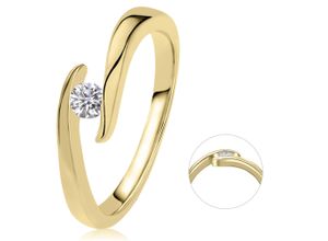 4067551977324 - Diamantring 015 ct Diamant Brillant Spannfassung Ring aus 585 Gelbgold Fingerringe Gr 50 Gelbgold 585-Diamanten goldfarben (gold) Damen Diamantringe Gold Schmuck Spannfassung