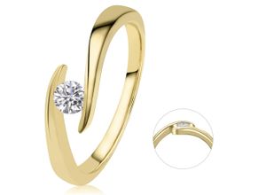 4067551977485 - Diamantring 020 ct Diamant Brillant Spannfassung Ring aus 585 Gelbgold Fingerringe Gr 52 Gelbgold 585-Diamanten goldfarben (gold) Damen Diamantringe Gold Schmuck Spannfassung