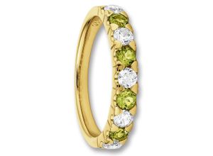 4067551983998 - Silberring Zirkonia & Peridot Ring aus 925 Silber Fingerringe Gr 52 mit Zirkonia Silber 925 (Sterlingsilber) silberfarben (silber) Damen Silber Schmuck