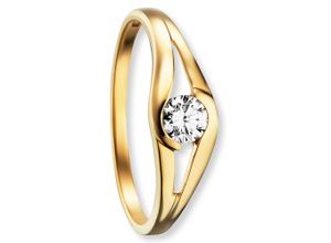 4067551992525 - Goldring Zirkonia Ring aus 333 Gelbgold Fingerringe Gr 48 mit Zirkonia Gelbgold 333 goldfarben (gold) Damen Fingerringe Gold Schmuck