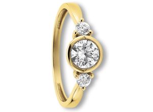 4067551994338 - Goldring Zirkonia Ring aus 333 Gelbgold Fingerringe Gr 48 mit Zirkonia Gelbgold 333 goldfarben (gold) Damen Fingerringe Gold Schmuck