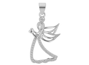 4067551999074 - Ketten-Anhänger ADELIA´S Damen Anhänger Engel aus 925 Silber mit Zirkonia Schmuckanhänger silberfarben (silber) Damen