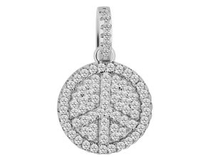 4067551999104 - Ketten-Anhänger ADELIA´S Damen Anhänger Peace aus 925 Silber mit Zirkonia Schmuckanhänger silberfarben (silber) Damen